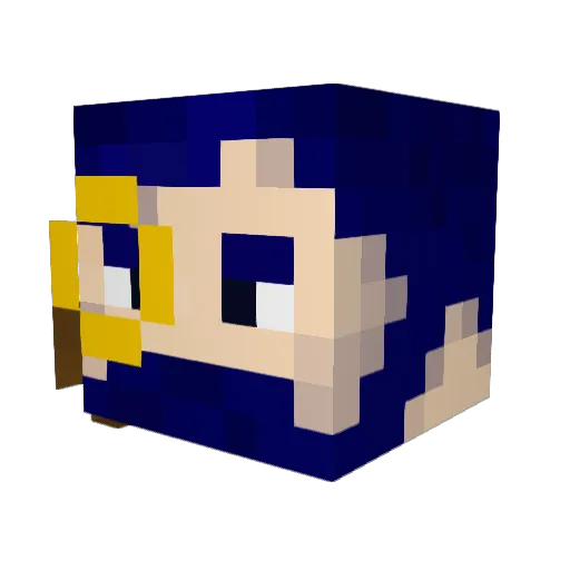 BluebeardGamer Minecraft avatar head, 3D render