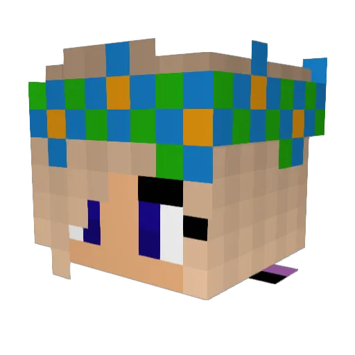 Blueberry008 Minecraft avatar head, 3D render