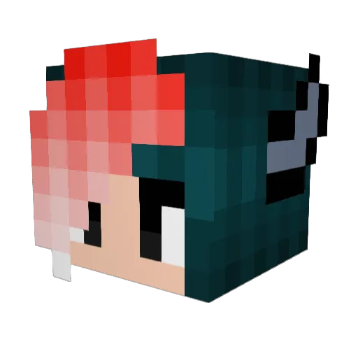 Blueberry887 Minecraft avatar head, 3D render