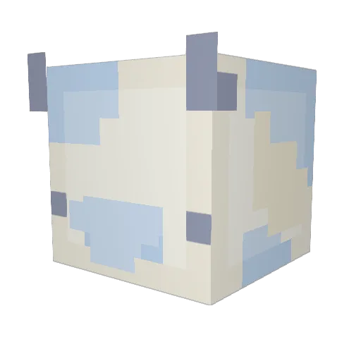 BlueberryMooCow Minecraft avatar head, 3D render