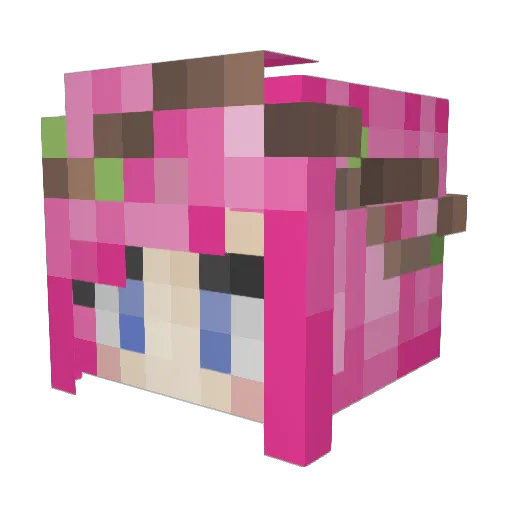 Blueberrysbunnie Minecraft avatar head, 3D render