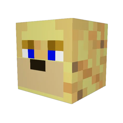 Blueblob856 Minecraft avatar head, 3D render