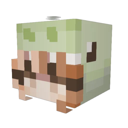 Bluebrery Minecraft avatar head, 3D render
