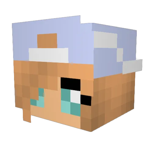 Bluebst Minecraft avatar head, 3D render