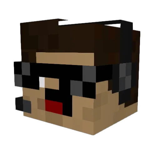 Bluecoller Minecraft avatar head, 3D render