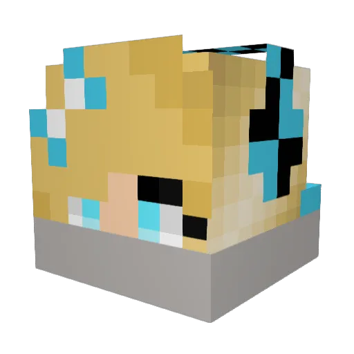 BluedewwCombo Minecraft avatar head, 3D render
