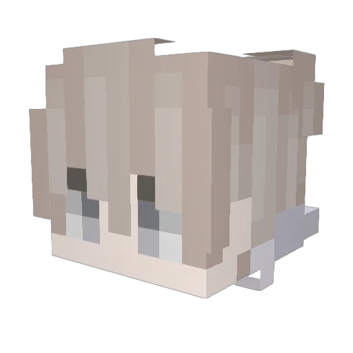 BlueePikachuu Minecraft avatar head, 3D render