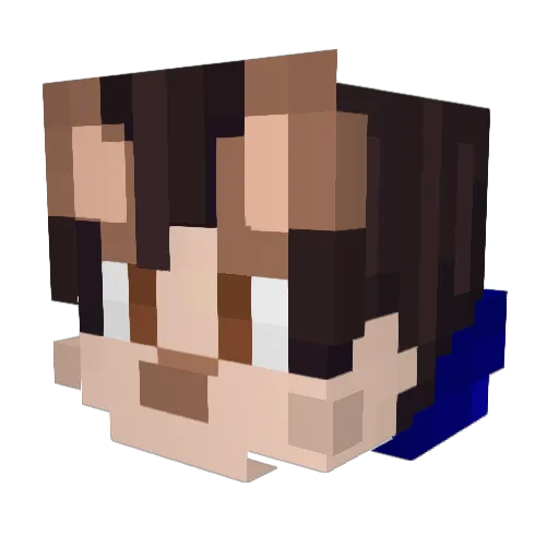 Blueeed Minecraft avatar head, 3D render