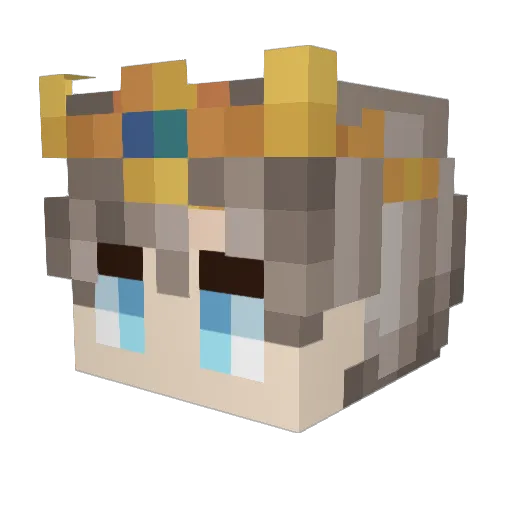 Bluefirepro Minecraft avatar head, 3D render