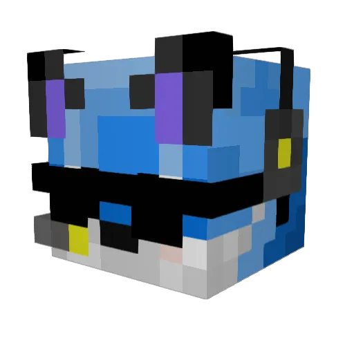 Bluefox1305 Minecraft avatar head, 3D render