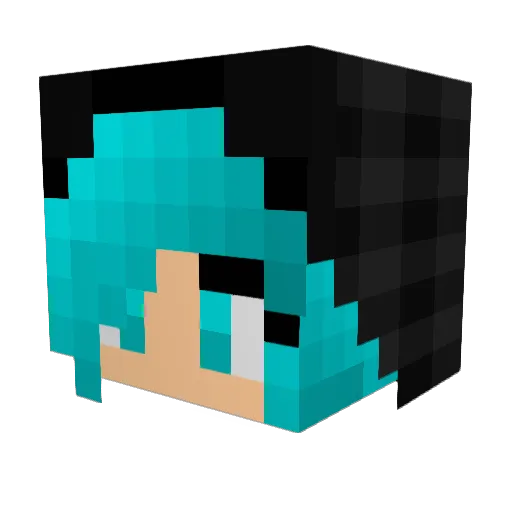 Bluefoxs Minecraft avatar head, 3D render