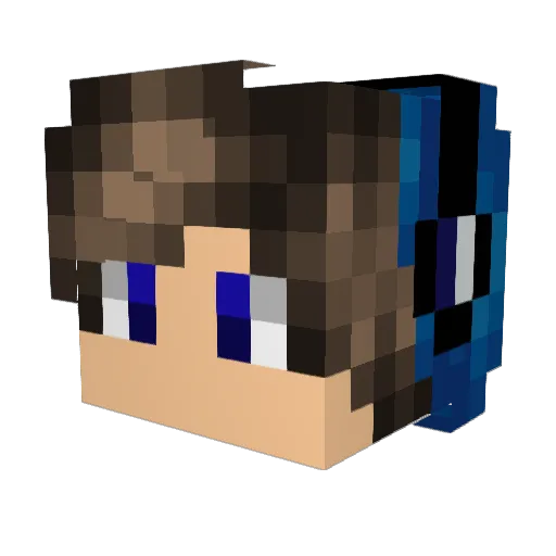 Bluegregmtz Minecraft avatar head, 3D render