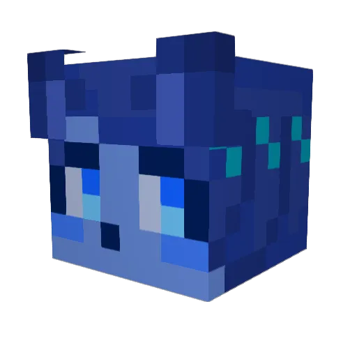 Bluekibou Minecraft avatar head, 3D render