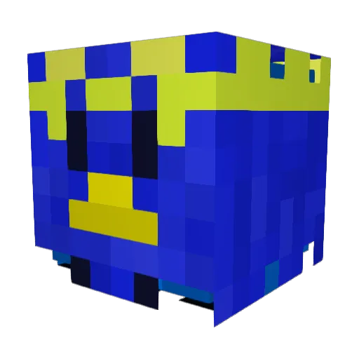 Blueleco Minecraft avatar head, 3D render
