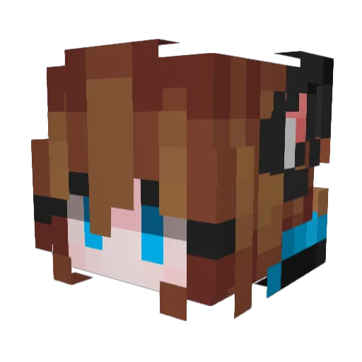 BluelightQWQ Minecraft avatar head, 3D render