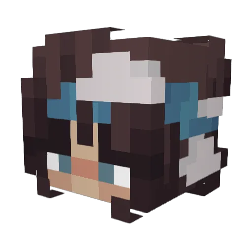 Blueluelue Minecraft avatar head, 3D render