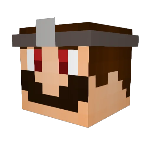 Bluemuffnstuffed Minecraft avatar head, 3D render