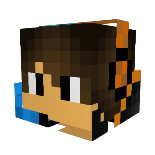 Blueness444 Minecraft avatar head, 3D render