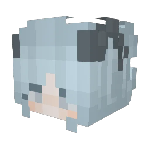 Blueniights Minecraft avatar head, 3D render