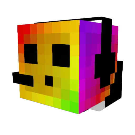 Bluenomic Minecraft avatar head, 3D render