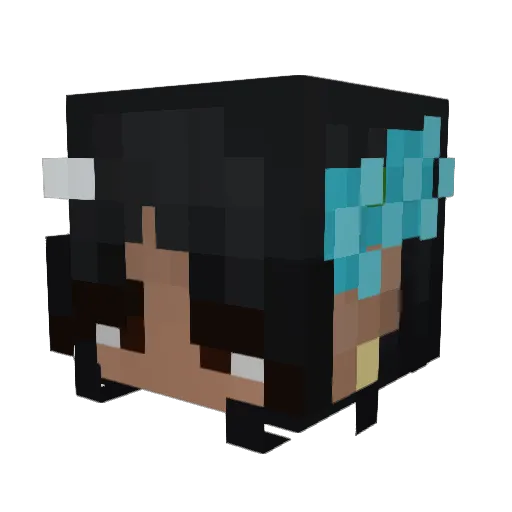 Blueorchid01 Minecraft avatar head, 3D render