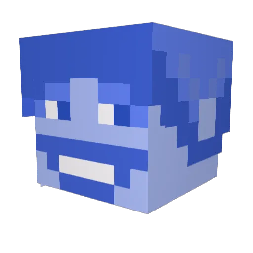 BlueprintEnjoyer Minecraft avatar head, 3D render