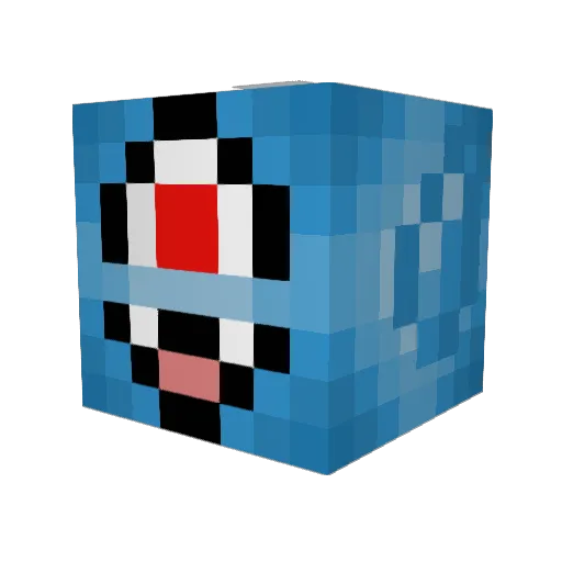 Bluepumkin Minecraft avatar head, 3D render