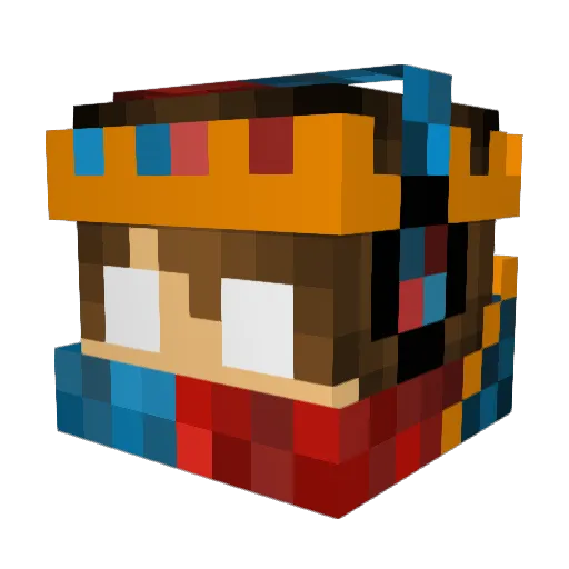 Bluered2k Minecraft avatar head, 3D render