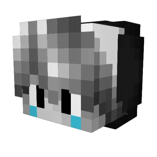 Blueriti Minecraft avatar head, 3D render