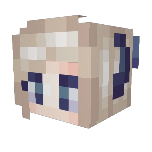 Bluesay Minecraft avatar head, 3D render