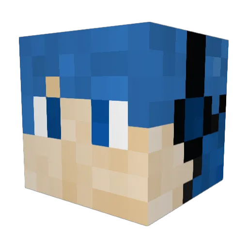 Bluesdiamond Minecraft avatar head, 3D render