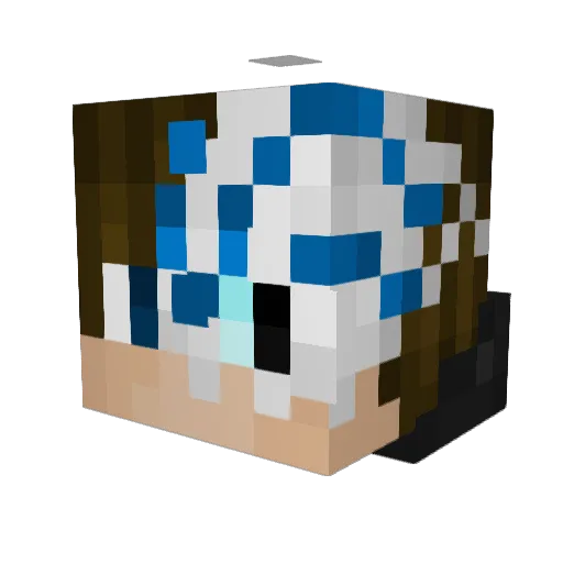 Blueseph Minecraft avatar head, 3D render
