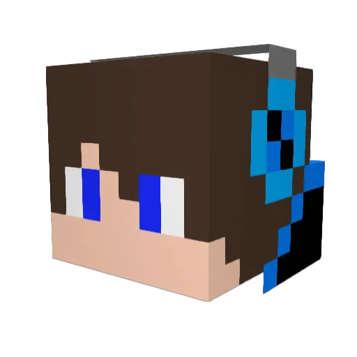 BlueskyRo10 Minecraft avatar head, 3D render