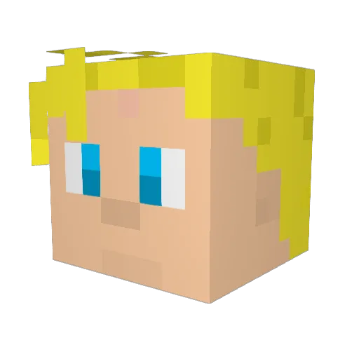 Bluestep Minecraft avatar head, 3D render