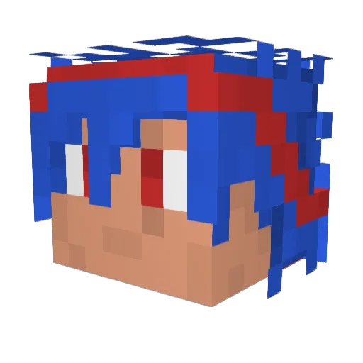 Bluesteye Minecraft avatar head, 3D render