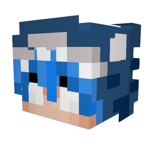 Bluestoneman2 Minecraft avatar head, 3D render