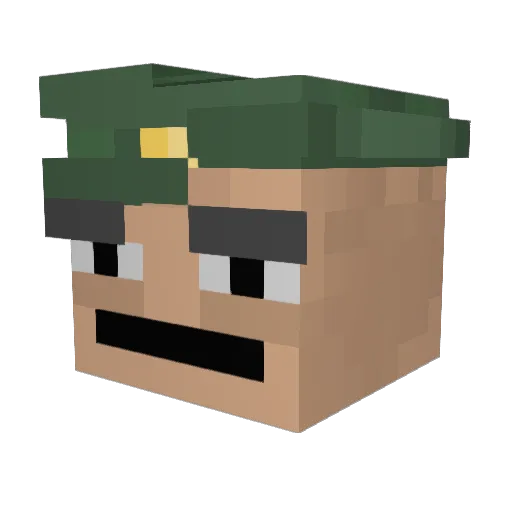 Bluesuma Minecraft avatar head, 3D render