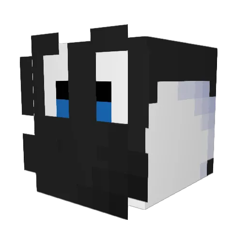 Bluetastics Minecraft avatar head, 3D render