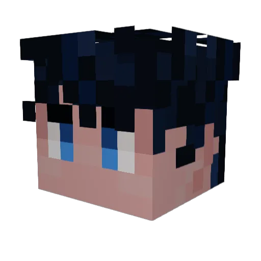 Bluetenit Minecraft avatar head, 3D render