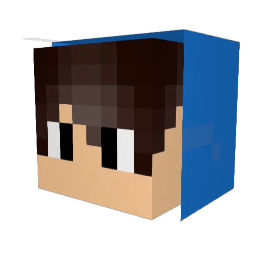 BluetetraMiner Minecraft avatar head, 3D render