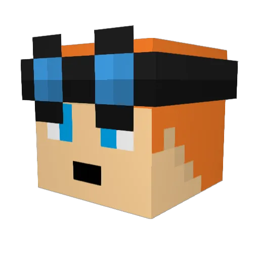 Bluetex88 Minecraft avatar head, 3D render