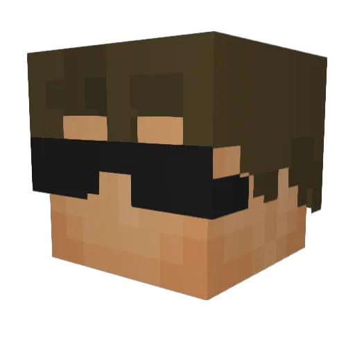 Bluetil Minecraft avatar head, 3D render