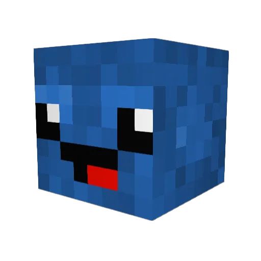 Bluetrtle_ Minecraft avatar head, 3D render