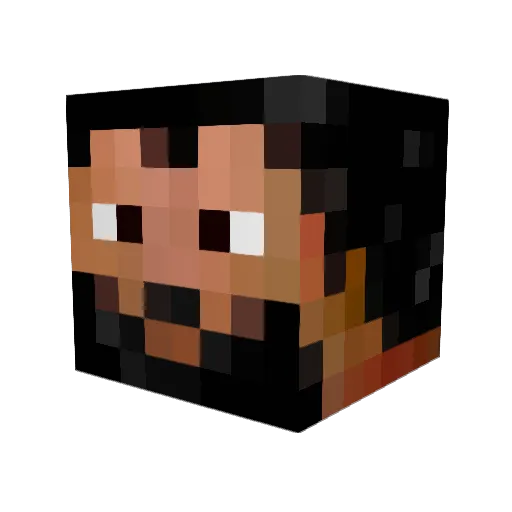 Bluetrun Minecraft avatar head, 3D render