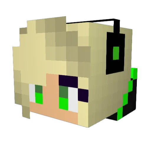 Blueviolett Minecraft avatar head, 3D render