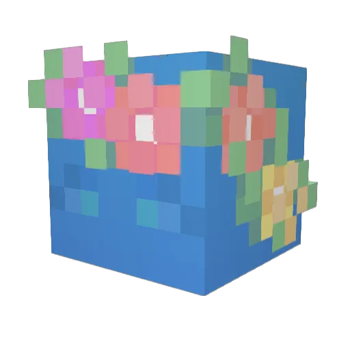 Bluevou Minecraft avatar head, 3D render