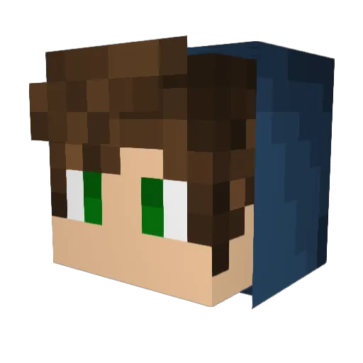 Bluewaven Minecraft avatar head, 3D render