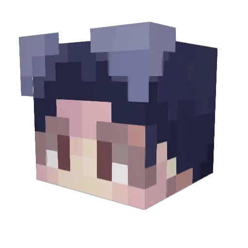 Bluewd Minecraft avatar head, 3D render