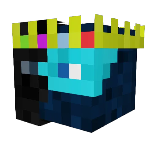 Bluewidow Minecraft avatar head, 3D render
