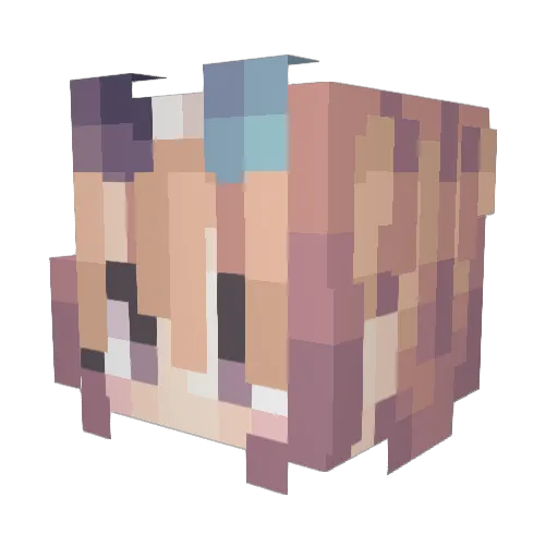 Bluewindchime Minecraft avatar head, 3D render